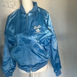 Women's Shiny Blue Bomber Jacket